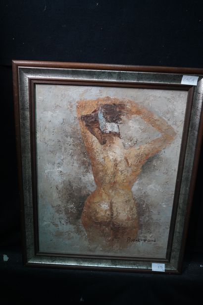 null DONALD BLAGGE BARTON (1903-1990), Nu féminin, huile sur toile signée en bas...