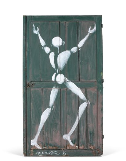  JÉRÔME MESNAGER (born 1961) 
White body, 1988 
Acrylic on the door of a demolished...