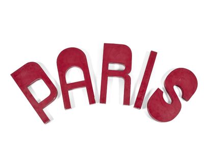 null LETTRES D’ENSEIGNE

Suite de cinq lettres de zinc peint formant le nom "PARIS".

Chaque...