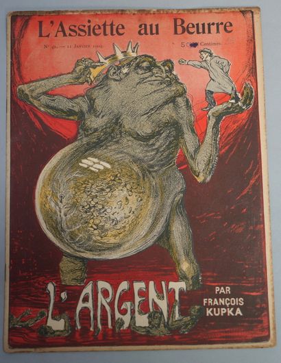 null 集体。L'Argent."L'Assiette au Beurre", n° 41 of January 11, 1902.罕见的问题，带有精彩的幽默...