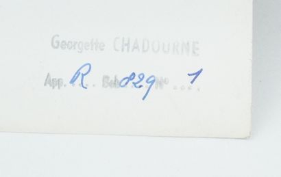 null 乔治特-查杜恩(1899-1983)

巴黎圣母院前的渔民，约1940年

该时期的银质印刷品。背面有摄影师的印章。

24 x 18厘米。