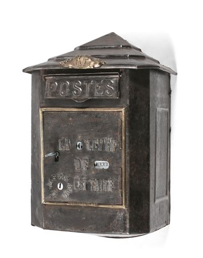 POST OFFICE LETTER BOX 
Sheet metal and brass,...