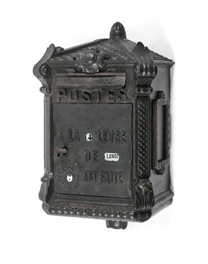 null POST OFFICE LETTER BOX

Cast iron, simulating a small house, opening with a...