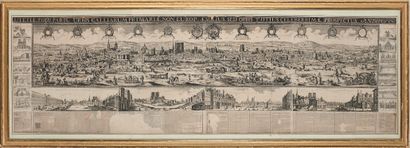 null PARIS] NICOLAS BEREY. Extremely rare large panoramic view of Paris. Paris, by...