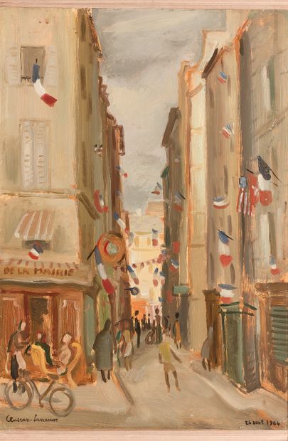 Jean Cluseau-Lanauve (1894-1997)

巴黎，卡内特街，1944年8月26日

布面油画，左下方有签名，右下方有日期，背面有标题。

46...