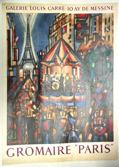 null 马塞尔-格罗迈尔的 "巴黎 "展览海报

路易-卡雷画廊，巴黎梅辛大街10号。Louis Carré Éditeur, Moulot Imprimeur.

1958年举办的展览。69...