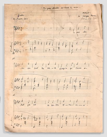 null 歌曲《塞纳河》的框架文件，来自Lucie Dolène的国际巡回演唱会

音乐：居伊-拉法格；歌词：弗拉维安-莫诺和居伊-拉法格；表演：露西-多莱恩。

重要的原始档案，包含指挥家卢西-多莱纳的手写乐谱和器乐乐谱，有些乐谱上有印章

"盖伊-拉法基，15,...