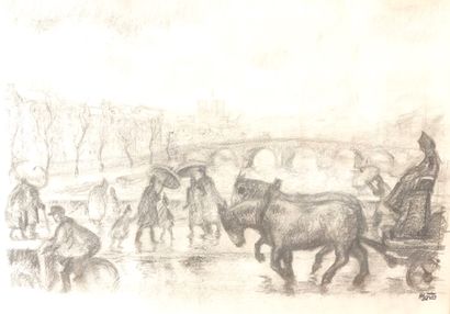 null 
RENÉ EMMANUEL MARCA (1893-1962)




Paris, passants et chevaux sur le pont...
