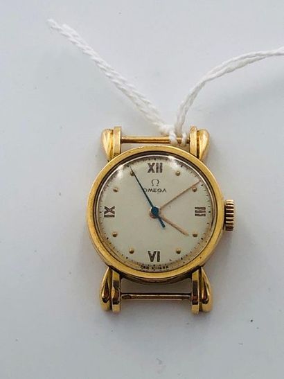 null Omega, ladies' wristwatch in 18-carat gold (750 thousandths), circular case,...
