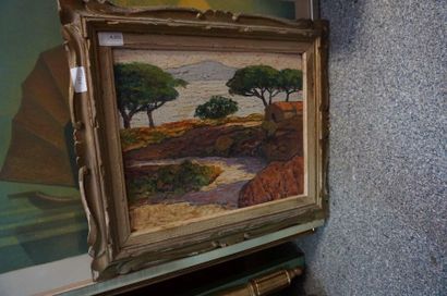 null Set of paintings and framed pieces: SURTEU, mediterranean landscape, TOFFOLI's...