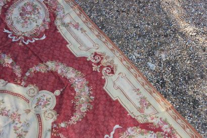 null *In the taste of the Soap Factory, large carpet with red background decorated...