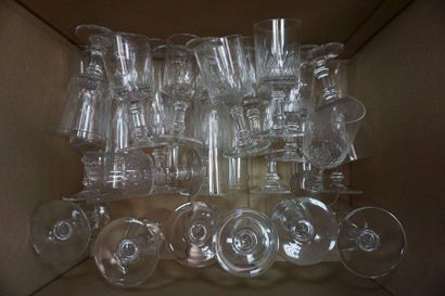 null Serving part of cut crystal glasses alveolar model according to BACCARAT. (Three...