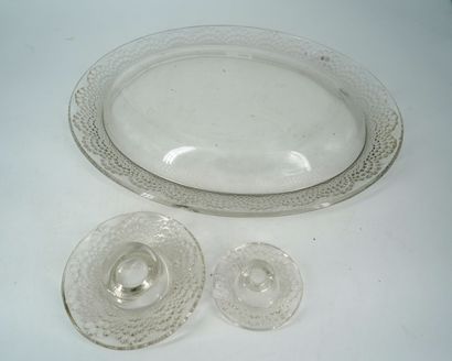 null LALIQUE Jardinière en verre moulé pressé de forme ovale, modèle SAINT-GALL créé...