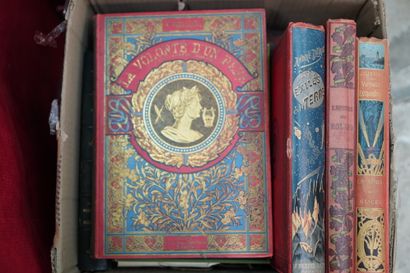 null Lot de volumes reliés comprenant : Jules VERNE, Le Sphinx des glaces, collection...