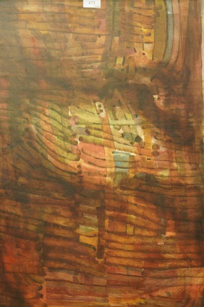 GÉRARD CYNE (1923-2006) 无题
板上油画。
71 x 48 cm。