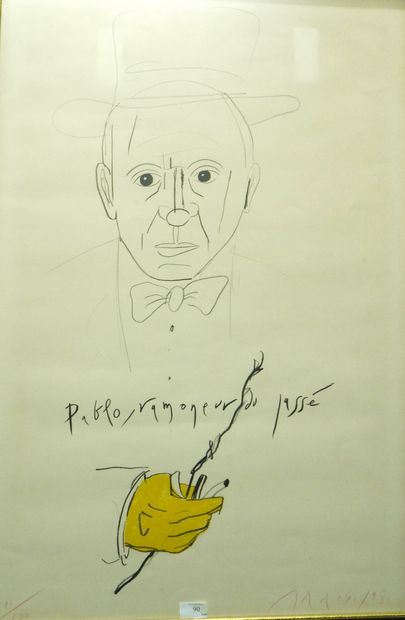 Eduardo ARROYO (1937-2018) 巴勃罗，过去的扫烟囱者
石版画，右下角有签名，左下角有编号10/100。
88 x 59 cm。
内页。
出处。
...