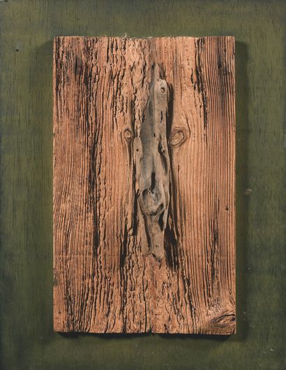 JEAN-LOUIS BÉDOUIN (1929-1996) L'homme des bois, 1986
Collage de bois flotté, porte...