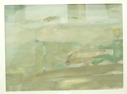GÉRARD CYNE (1923-2006) 洗涤，1976
纸上水粉画，右上角有签名和日期 "1976年12月"。
27 x 47厘米。