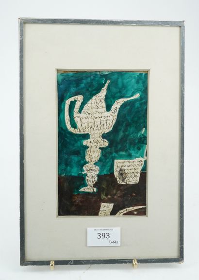 GÉRARD CYNE (1923-2006) Sans titre
Encre et huile sur papier.
28 x 19 cm.
Encadrée,...