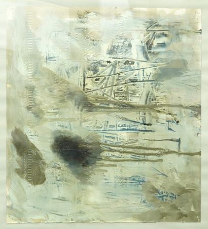 GÉRARD CYNE (1923-2006) Sans titre
Gouache et huile sur papier.
39 x 43 cm.