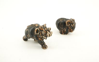 TRAVAIL DANOIS Two small animal porcelains.
Signed "Denmark" under the legs.
The...