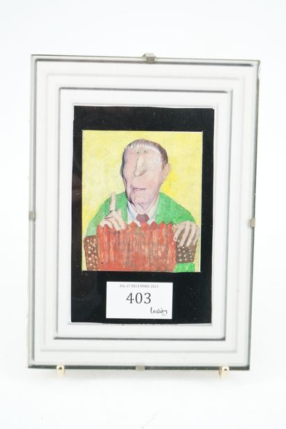 GÉRARD CYNE (1923-2006) Composition
Collage et huile sur papier.
18 x 13 cm.