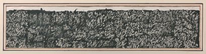 GÉRARD CYNE (1923-2006) Fugues aux limaces
纸上水墨。
14 x 66.5 cm。