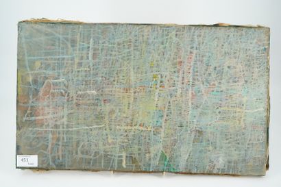 GÉRARD CYNE (1923-2006) 无题，1967
布面油画，背面有签名和日期。
46 x 27厘米。