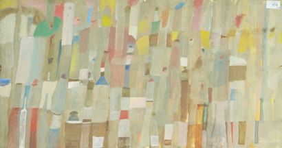 GÉRARD CYNE (1923-2006) 无题
板上油画。
40 x 75 cm。