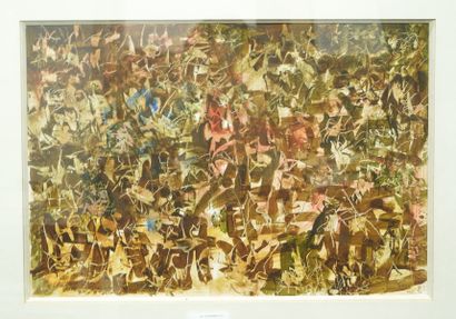 GÉRARD CYNE (1923-2006) 无题，1981年
纸上油画和水粉画，右下角有签名和日期。
26 x 38厘米。
