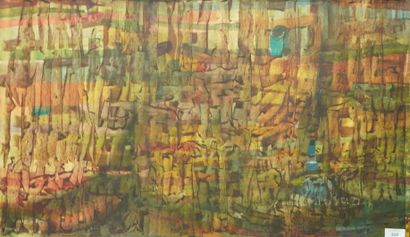 GÉRARD CYNE (1923-2006) Sans titre
Huile sur carton.
48 x 80 cm.
