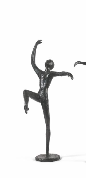 Colette MARCHAL-SIMON 
舞蹈家，1971年--青铜，有棕色的铜锈，在露台上有签名、日期和编号1/8。Gilbert Clémenti的创始人印章...
