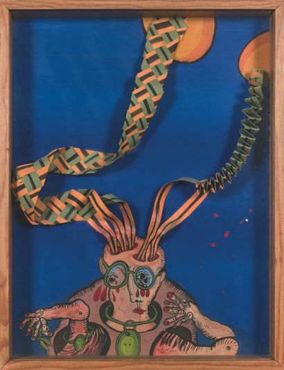 GUY HOUDOIN DIT ODON (1940-2017) 12 heures, 7/7/1975
Acrylique sur papier, avec reliefs...
