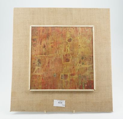 GÉRARD CYNE (1923-2006) 无题
纸上油彩装在画布上，右下方有签名和日期。
22 x 22 cm。