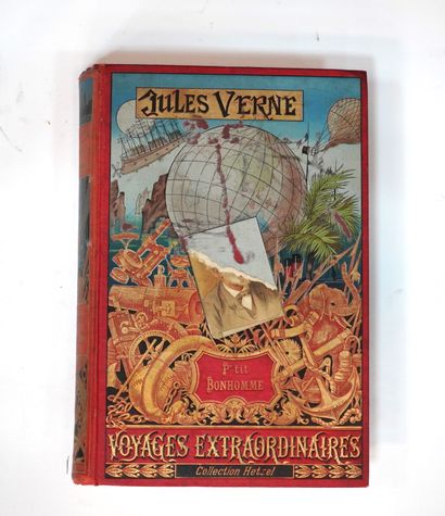 Jules VERNE P'tit-Bonhomme. Paris, J. Hetzel et Cie, n. d. [1893]. Polychrome boards...