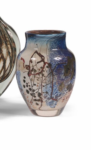 Jean-Claude NOVARO (1943-2015) VASE BALUSTRE Blown glass, with abstract polychrome...
