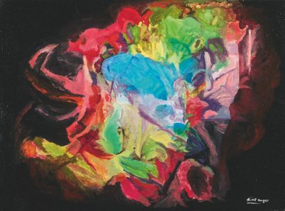 ALINE POUGET (née en 1955) Ode to Joy, 2019
Oil on canvas, signed lower right, titled,...