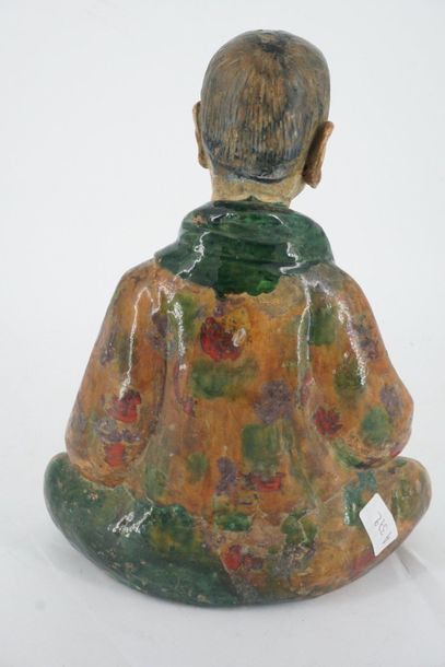 null Sancai earthenware figure, probably China, early 20th century. Accidents.