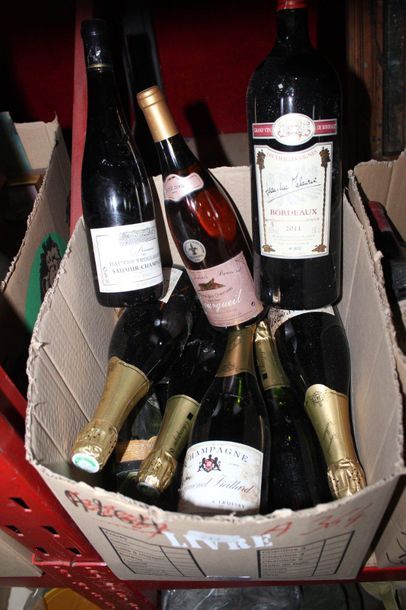 null Ensemble de vins et alcools (2 cartons) comprenant magnum du vin Guinot 1972,...