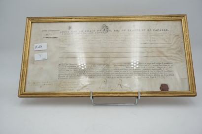null Acte de propriété notarié datant du 8 août 1790 avec cachet de cire rouge. On...