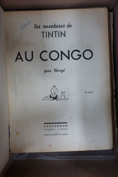 null 8 volumes de Tintin éditions anciennes : les aventures de Tintin au Congo édition...