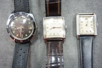 null Réunion de montres bracelet : montre mécanique en acier époque Art Déco, montre...