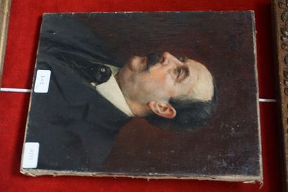 null Ecole fin XIXème siècle ou début XXème siècle, portrait d'ecclésiastique, huile...