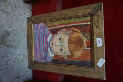 null Maurice TISSEYRE (1920.2017), portrait de jeune garçon, huile sur panneau signée...