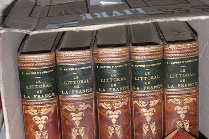 null VATTIER d'Ambroyse le littoral de France 5 volumes, un lot de photographies...