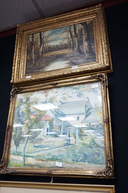 null KLEIN, La maison de M ROUX à Marey-sur-lille, 1920, aquarelle titrée, située,...