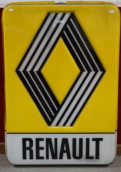 null D'après Vasarely, panneau publicitaire RENAULT uniface, 153 x 101 cm, accid...