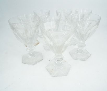 null BACCARAT Lot de verres en cristal, modèle Harcourt, 3 verres à eau H : 13,5...