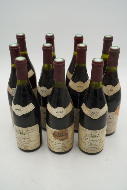 null 10 BOUTEILLES, Bourgogne Hautes Cotes de Beaune, Christian Menaut, 1988, étiquette...