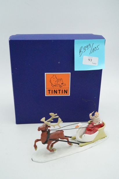 null Tintin – Edition Moulinsart – Tintin dans un traineau tiré par un renne. 2002...